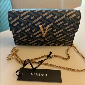 Authentic Versace Virtus clutch shoulder bag